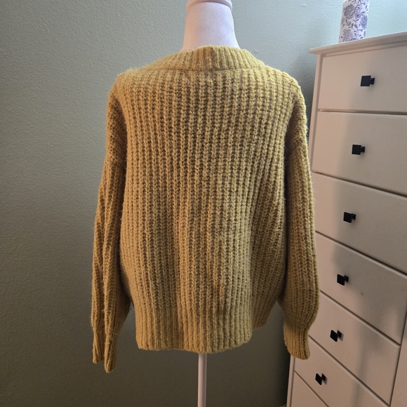 Ava & Viv Women's Chartreuse Cardigan Sweater - Picture 2 of 4